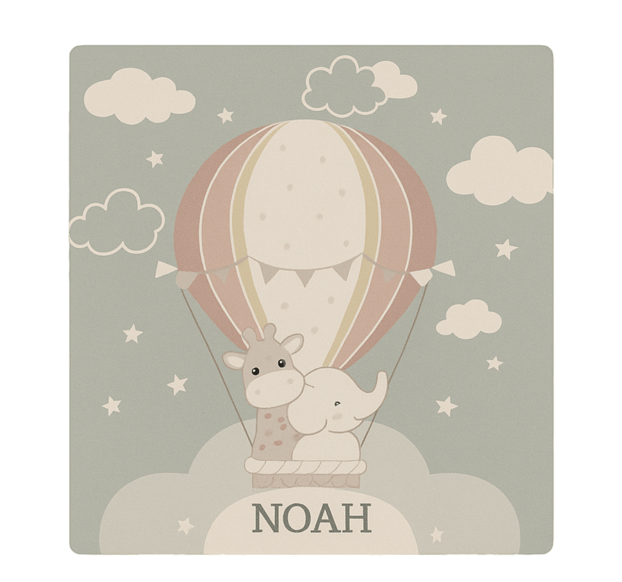 Μοκέτα βινυλίου με παστέλ αερόστατο και όνομα - TenStickers