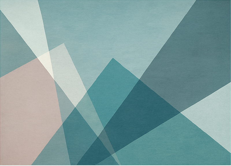 mπλε xαλί γεωμετρικό αφηρημένο σχέδιο - TenStickers