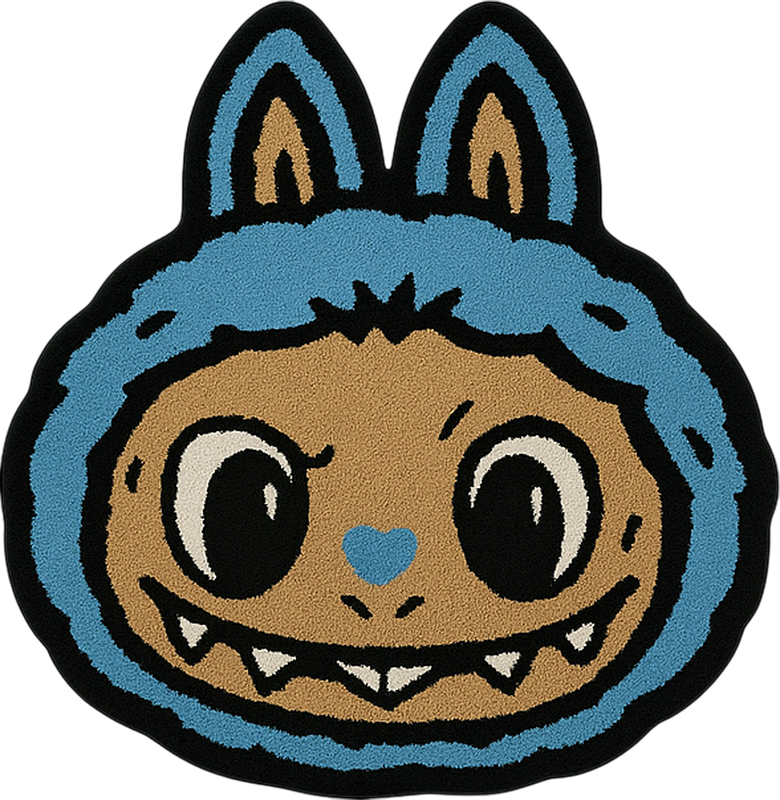 μοκέτα βινυλίου μπλε σχέδιο labubu - TenStickers