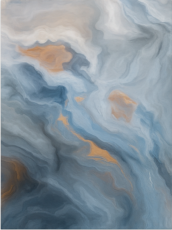 Μαρμάρινο χαλί βινυλίου κεχριμπαρένιες-μπλε αποχρώσεις - TenStickers