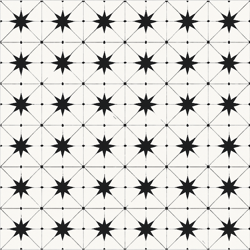 Βινυλιακό χαλί τραπεζαρίας εγκαυστικό μοτίβο αστεριών - TenStickers