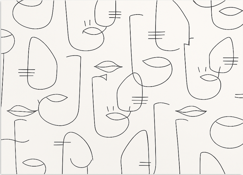 Χαλιά κουζίνας με αφηρημένα μέρη προσώπου - TenStickers