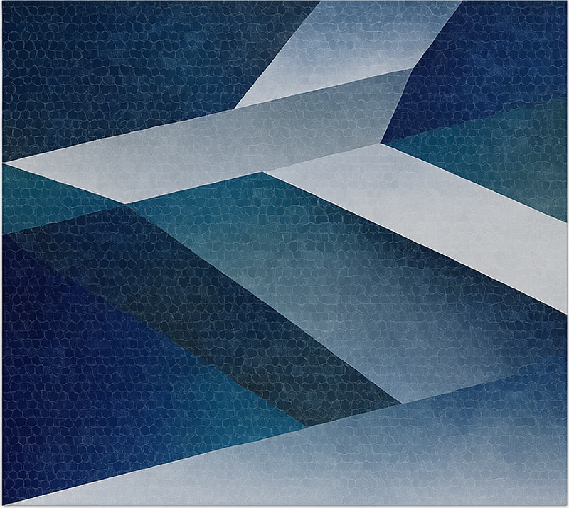 Χαλί σαλονιού με σχέδιο μπλε θραύσματα - TenStickers