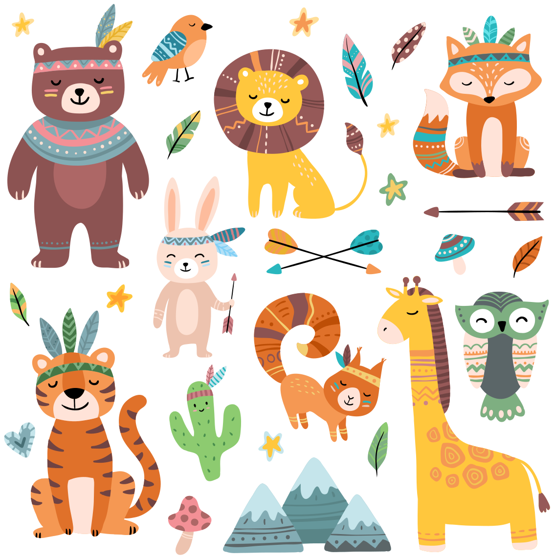 Χαλί με εκτύπωση ζώου μωρών άγριων ζώων - TenStickers