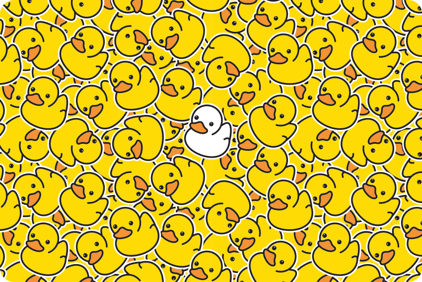 Χαλί με εκτύπωση ζώου διαφορετικό χαριτωμένο λευκό πάπια - TenStickers