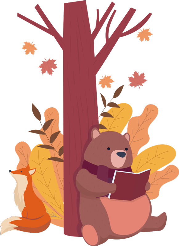 Χαλί με εκτύπωση ζώου Δέντρο με ζώα - TenStickers