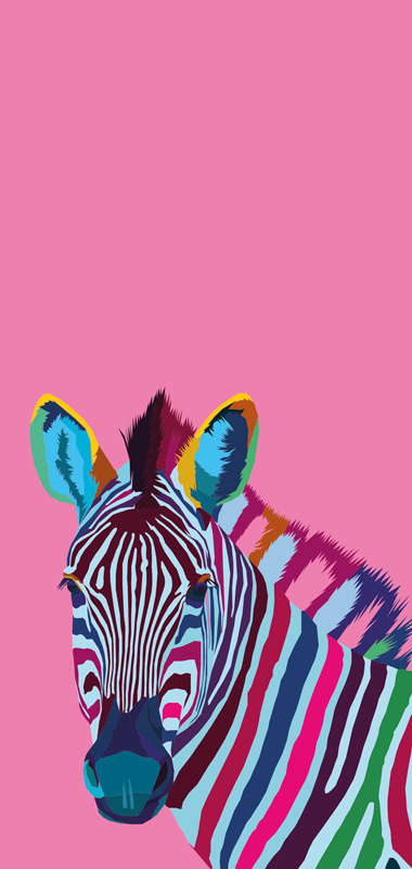 Xαλί με εκτύπωση ζώου zebra pop art iphone - TenStickers