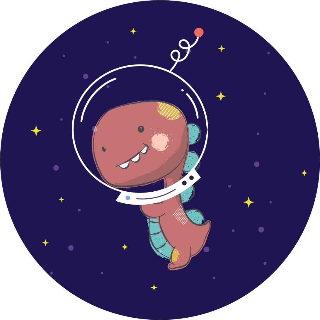 Χαλί με εκτύπωση ζώου space t-rex - TenStickers