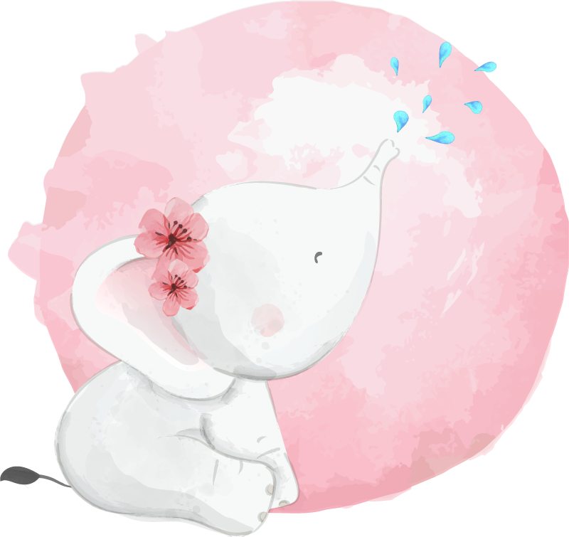 Χαλί με εκτύπωση ζώου άγρια Αφρική για κορίτσια ελέφαντες - TenStickers