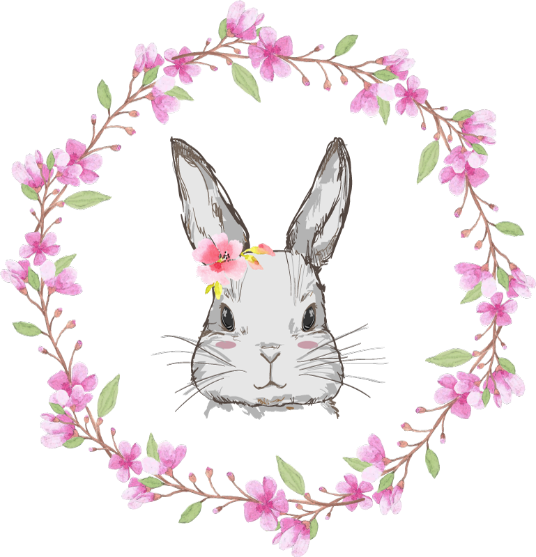 Χαλί με εκτύπωση ζώου άγρια Αφρική για κορίτσια κουνέλια - TenStickers