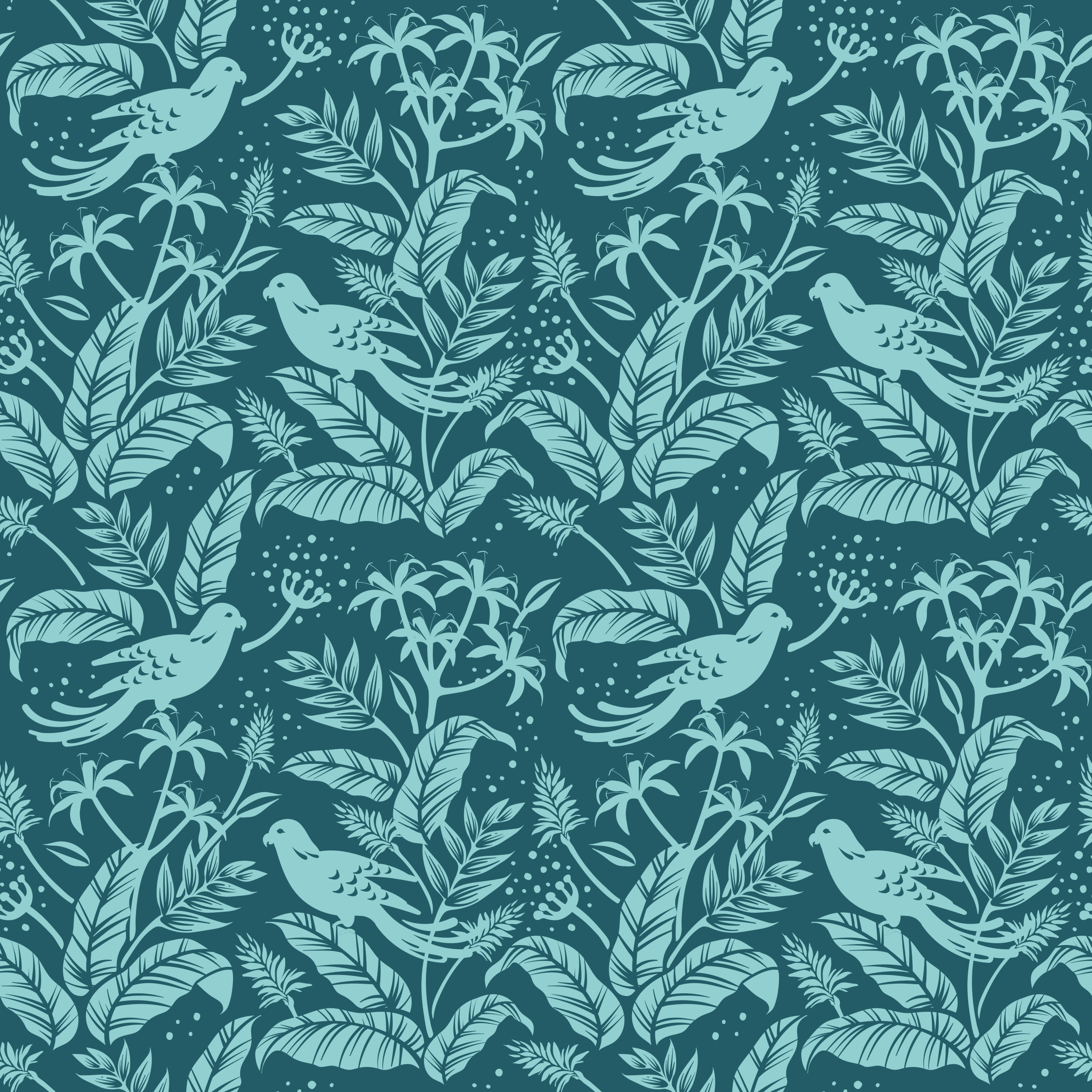 Xαλί με εκτύπωση ζώου σε τυρκουάζ πετούμενα - TenStickers