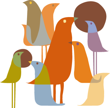 Χαλί με εκτύπωση ζώου σε μινιμαλιστικό στυλ πουλιών - TenStickers