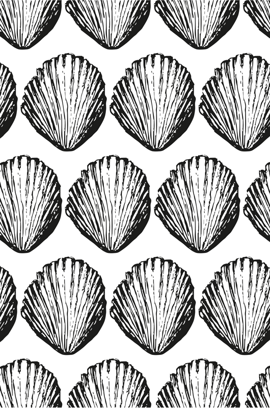 Χαλί με εκτύπωση ζώου σε ρετρό σχέδιο κοχυλιού - TenStickers