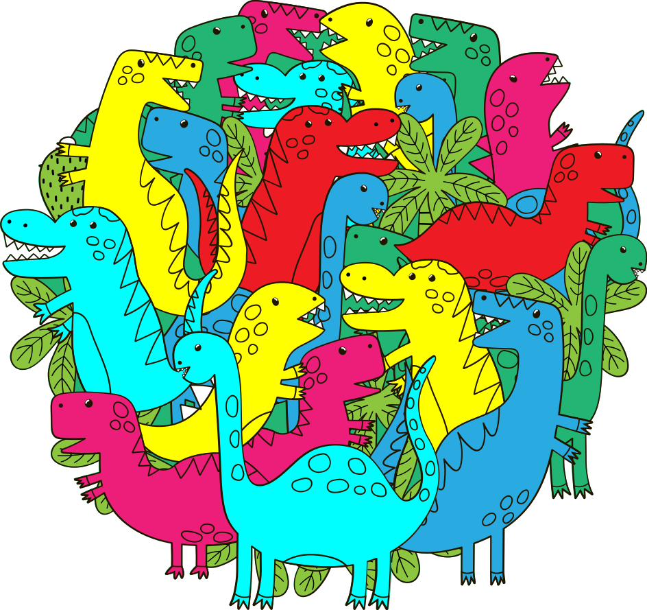 Χαλί με εκτύπωση ζώου πολύχρωμος δεινόσαυρος για παιδιά - TenStickers