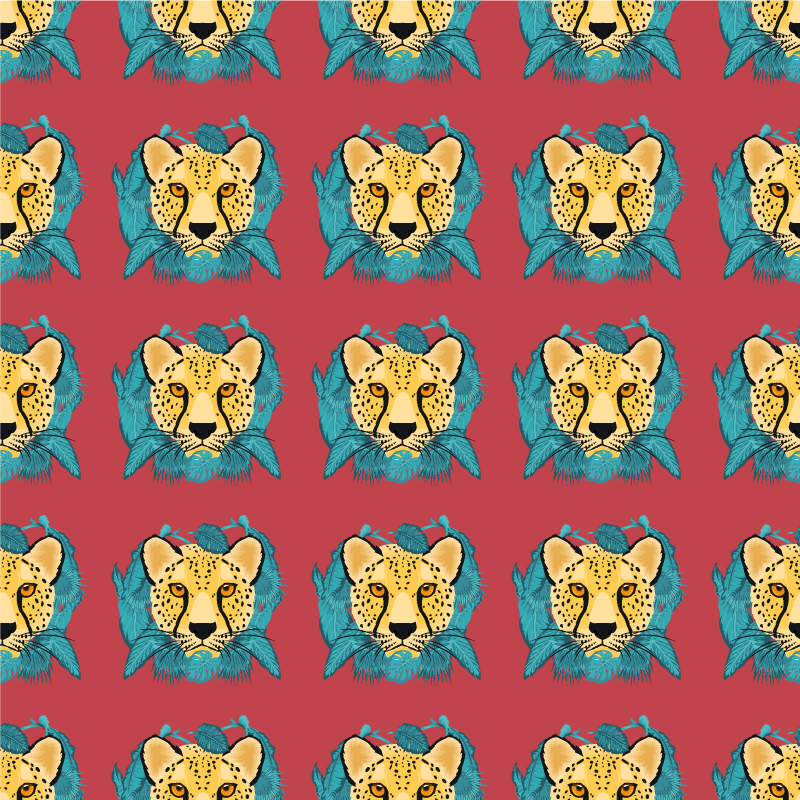 Χαλί με εκτύπωση ζώου σε ανατολίτικο στιλ λεοπάρδαλου - TenStickers