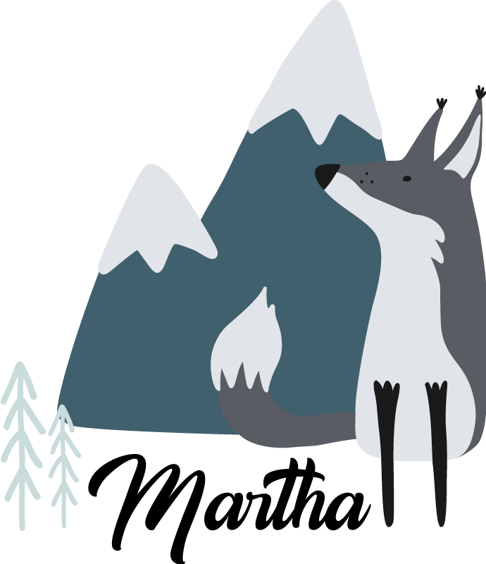 Χαλί με εκτύπωση ζώου πολυπροσωποποιημένο αρκτικό αλεπού - TenStickers