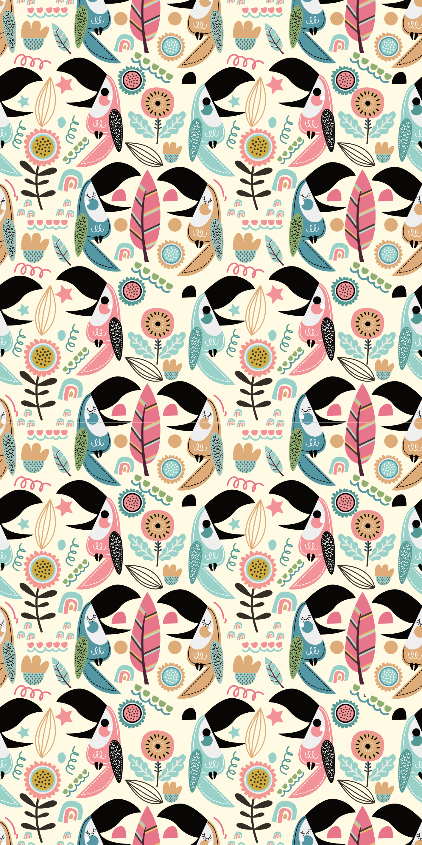 Χαλί με εκτύπωση ζώου μπλε βόρεια παστέλ φύλλα - TenStickers