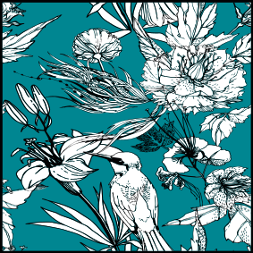 Χαλί με εκτύπωση ζώου σε λευκό άγριο πουλί σχέδιο - TenStickers