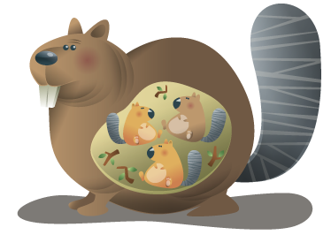 Χαλί με εκτύπωση ζώου Μητέρα Σκίουρος - TenStickers