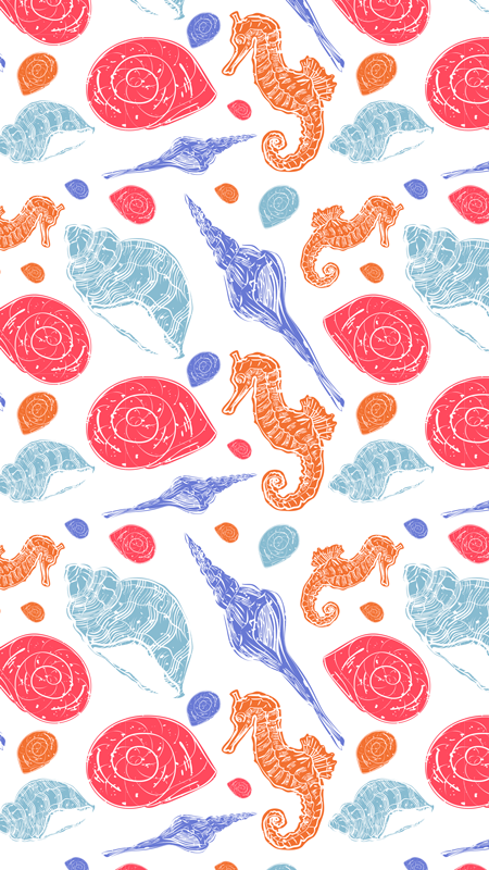 Χαλί με εκτύπωση ζώου και θαλάσσια πλακάκια - TenStickers