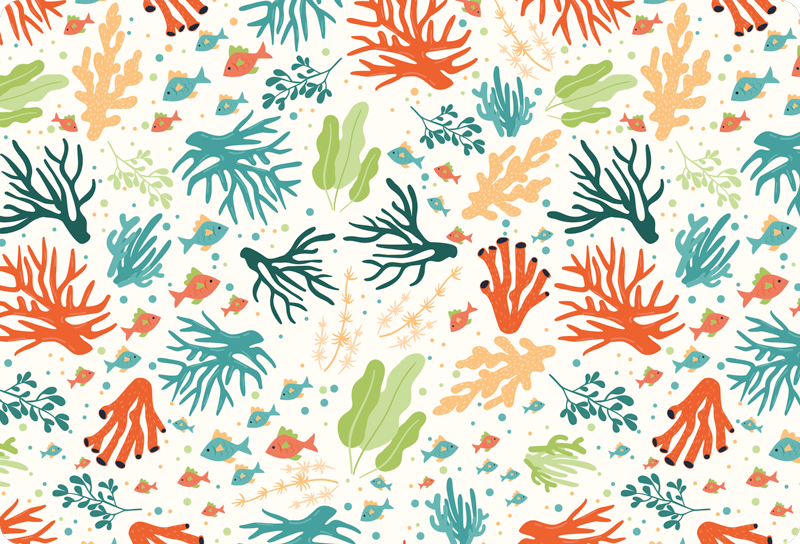 Χαλί με εκτύπωση ζώου Πολύχρωρος Υφάλος - TenStickers