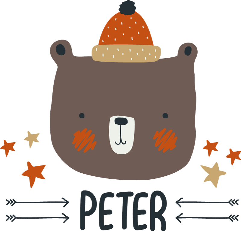 Χαλί με εκτύπωση ζώου προσωπικό αρκουδάκι σκανδιναβικό - TenStickers