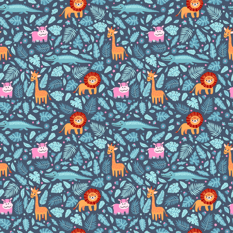 Χαλί με εκτύπωση ζώου σχέδιο από ζούγκλα - TenStickers