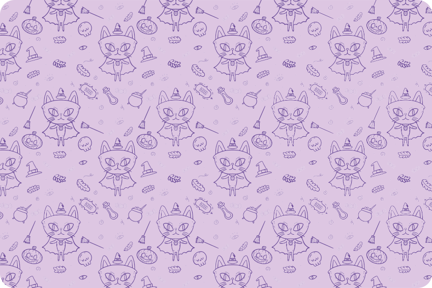 Xαλί με εκτύπωση ζώου γάτα μάγισσα καρτούν - TenStickers