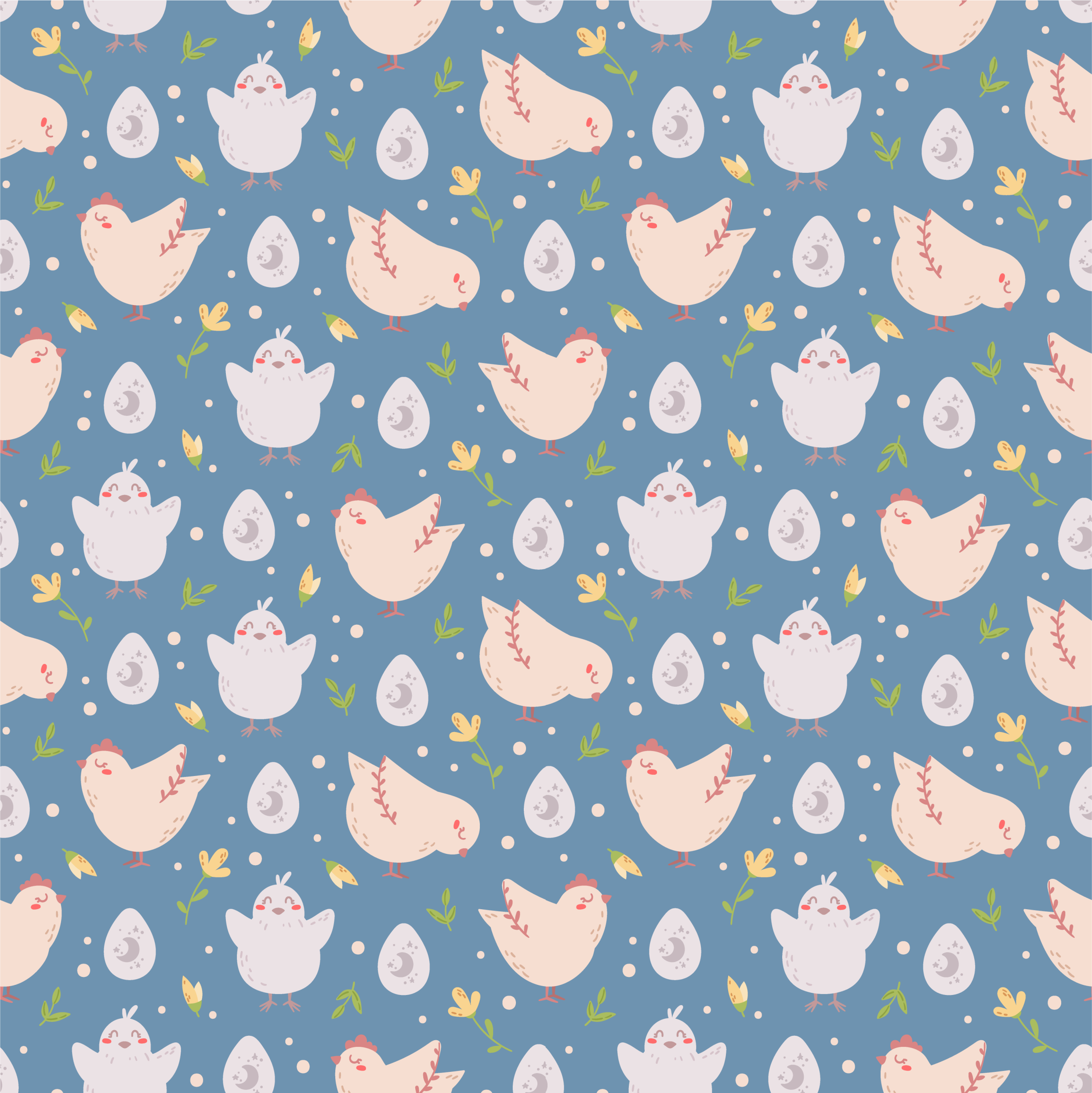 Χαλί με εκτύπωση ζώου με χαρακτήρες κοτόπουλου για παιδιά - TenStickers