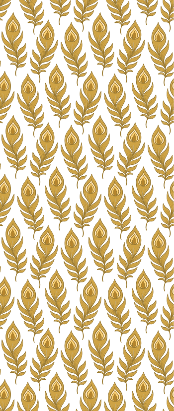 Χαλί με εκτύπωση ζώου μπλε γαλοπούλα με χρυσά λουλούδια - TenStickers