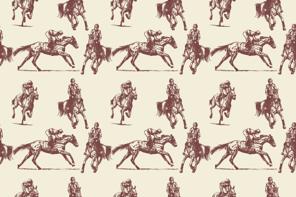 Χαλί με εκτύπωση ζώου σε μπεζ και καφέ σχέδιο αλόγου - TenStickers