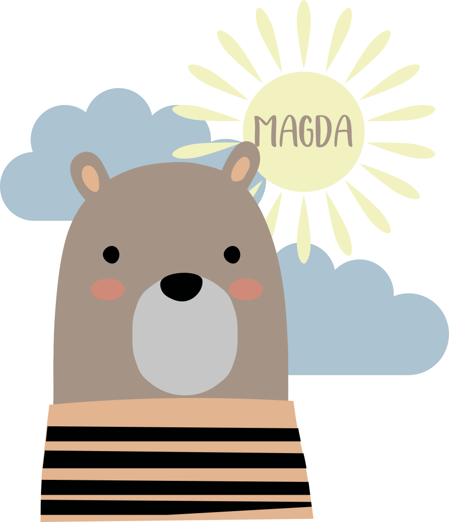 Χαλί με εκτύπωση ζώου Προσαρμόσιμος Καφέ Αρκούδος - TenStickers