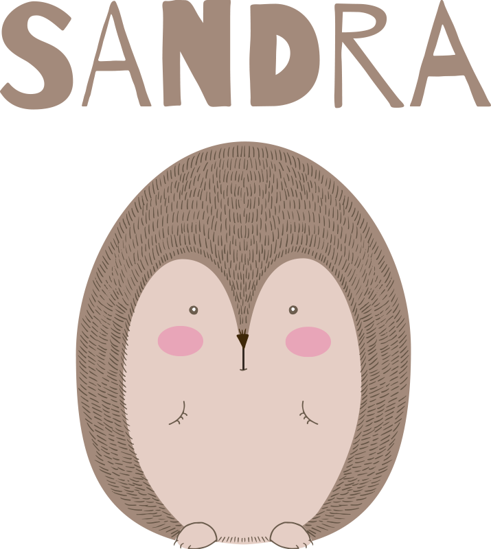 Χαλί με εκτύπωση ζώου χαρακτήρα χαριτωμένου σκαντζόχοιρου - TenStickers