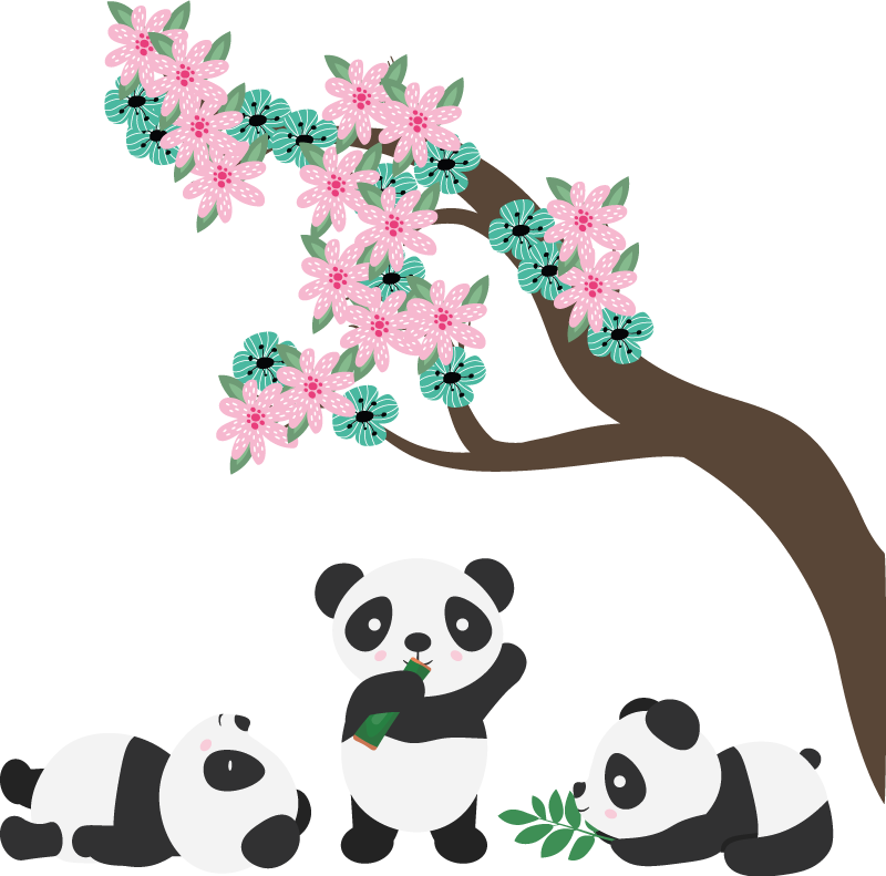 Χαλί με εκτύπωση ζώου Ονειρεμένος Πάντα Κλάδος - TenStickers