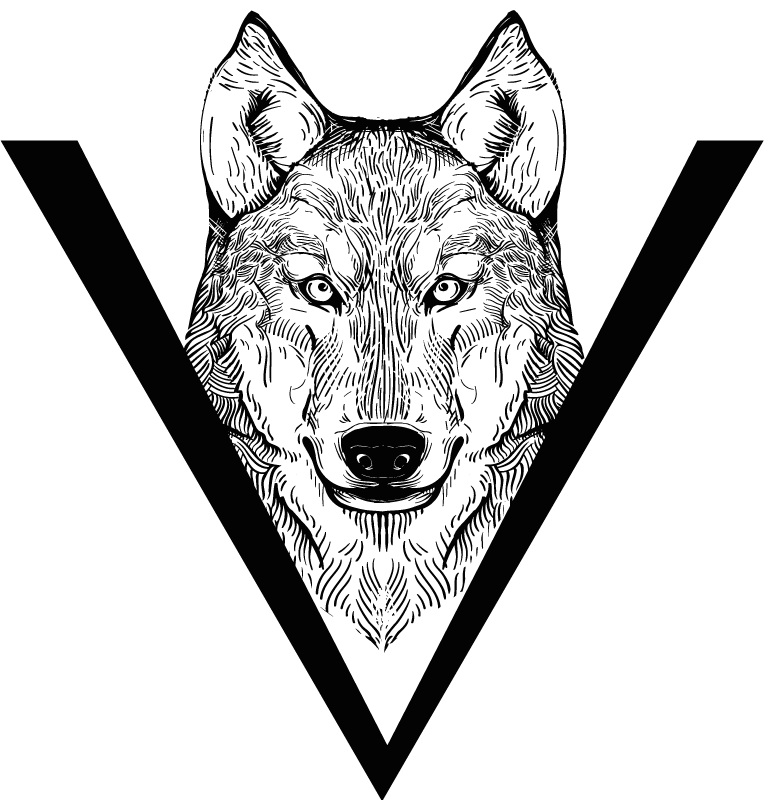 Χαλί με εκτύπωση ζώου Λύκος Εικονογράφηση - TenStickers