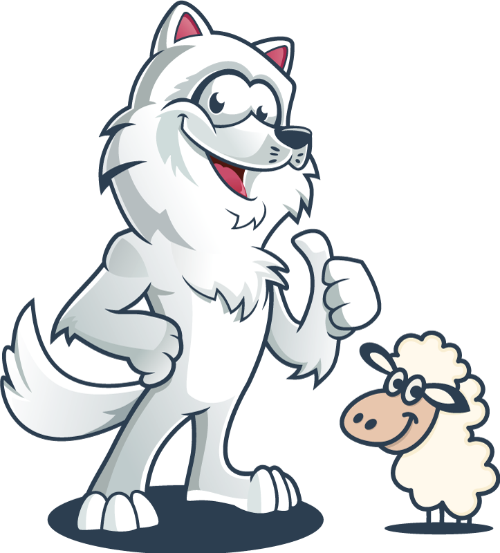 Χαλί με εκτύπωση ζώου Χαρούμενος Λύκος - TenStickers