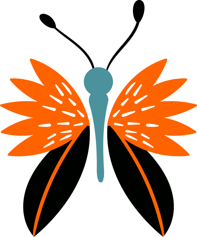 Χαλί με εκτύπωση ζώου και πολύχρωρη πεταλούδα - TenStickers