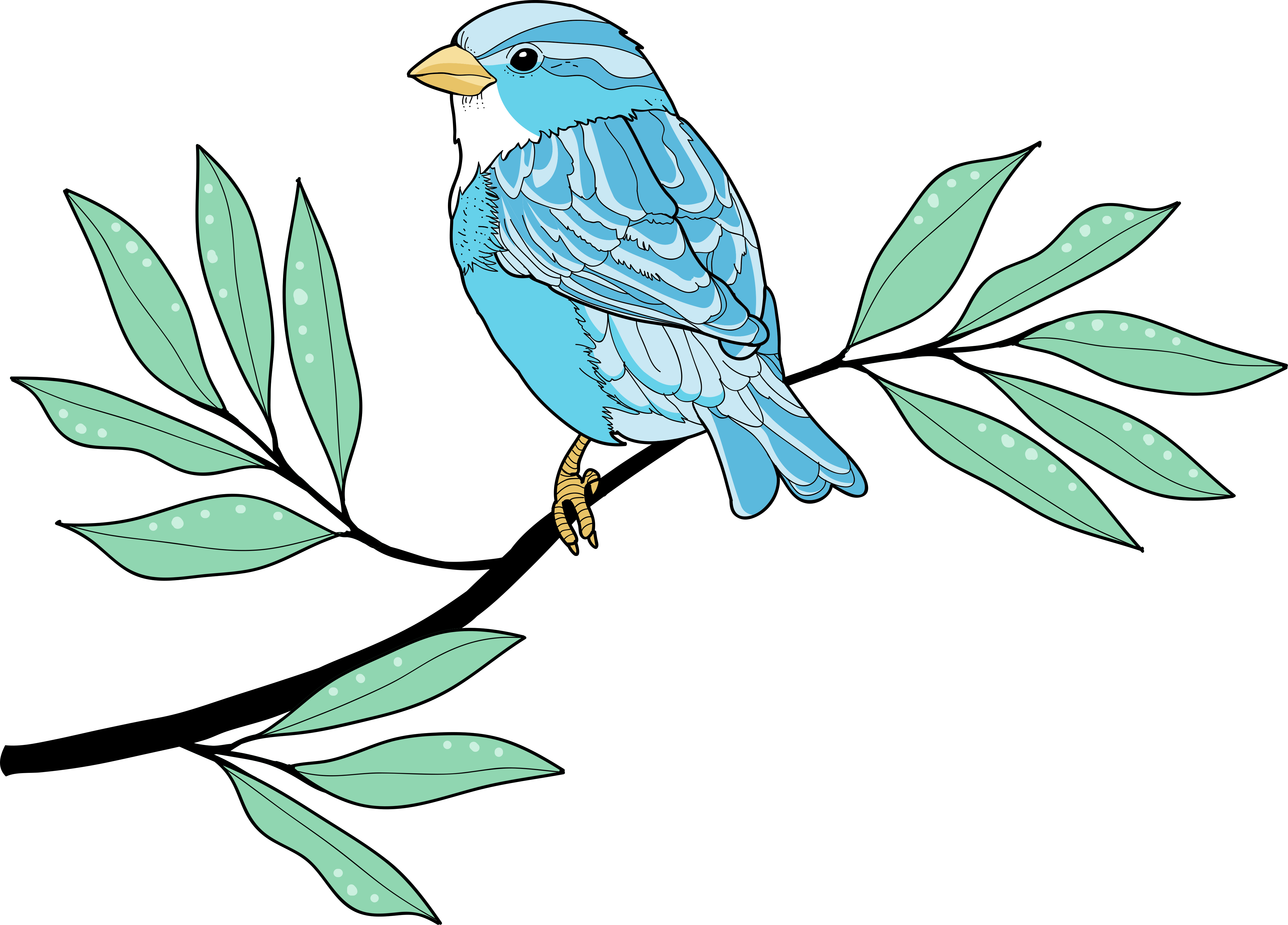 Χαλί με εκτύπωση ζώου μπλε φτερωτός πτηνός - TenStickers