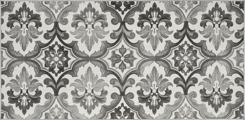 Χαλιά κουζίνας σε γκρι ταπισερί damask - TenStickers
