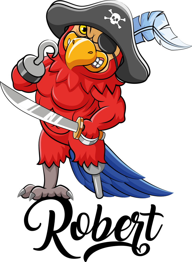 Χαλί με εκτύπωση ζώου φιγούρα παπαγάλου πειρατή - TenStickers