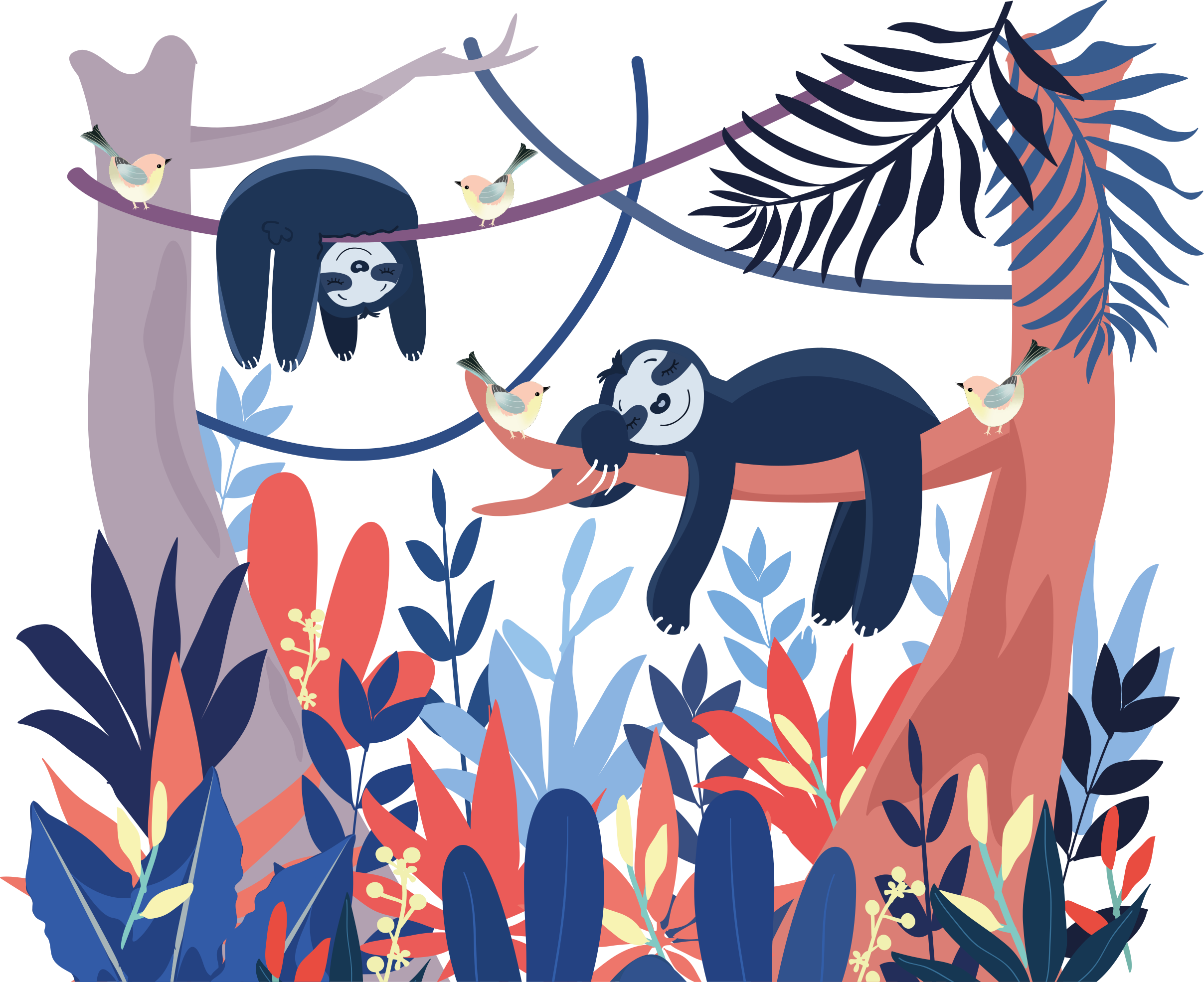 Χαλί με εκτύπωση ζώου Σκηνή παιχνιδιάρικων βραδύτων - TenStickers