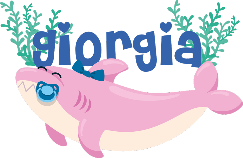 Χαλί με εκτύπωση ζώου Σχέδιο Χαρούμενου Καρχαρία - TenStickers