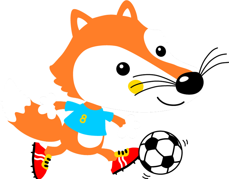 Χαλί με εκτύπωση ζώου και παιχνιδιάρικη φιγούρα αλεπούς - TenStickers