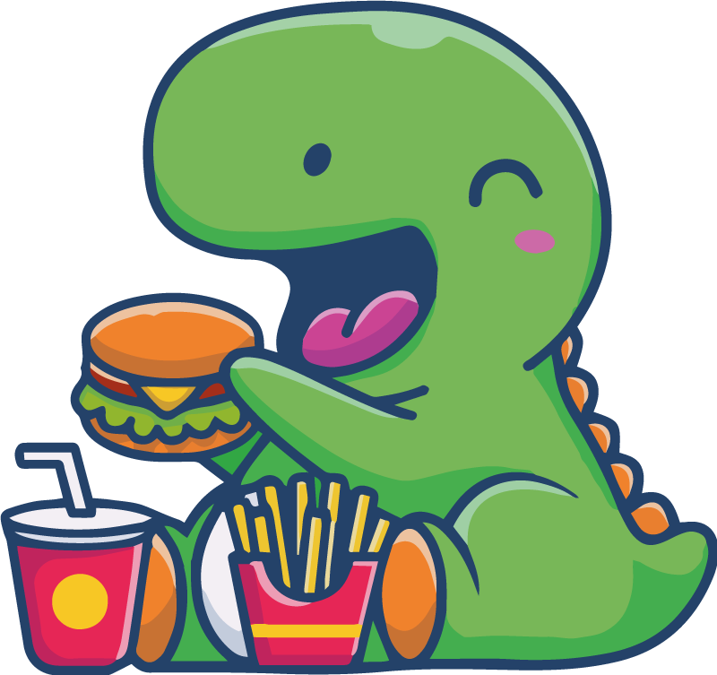 Χαλί με εκτύπωση ζώου Χαρούμενος Πράσινος Δεινόσαυρος - TenStickers