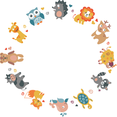 Χαλί με εκτύπωση ζώου μωρών σε κύκλο - TenStickers