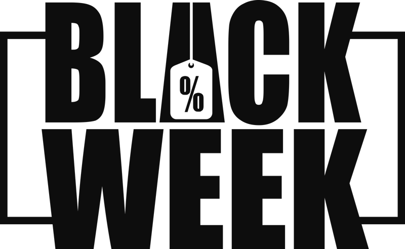 Μαύρο χαλί βινυλίου Παρασκευής για βιτρίνα black week - TenStickers