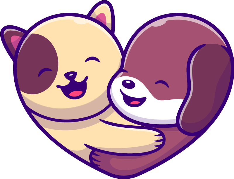 Χαλί με εκτύπωση ζώου Αγκαλιά με χαριτωμένα ζώα - TenStickers