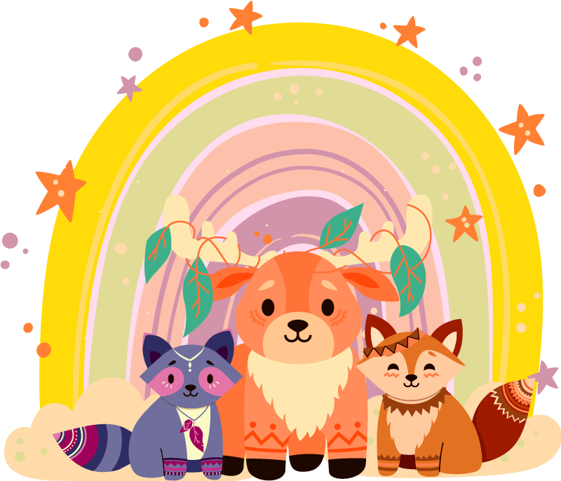 Χαλί με εκτύπωση ζώου Τρίο Γοητευτικών Πλασμάτων - TenStickers