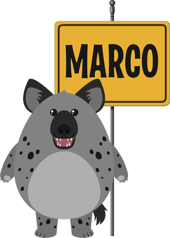 Χαλί με εκτύπωση ζώου υαινίδα με όνομα - TenStickers