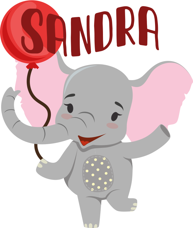 Χαλί με εκτύπωση ζώου Ελέφαντας και μπαλόνι - TenStickers